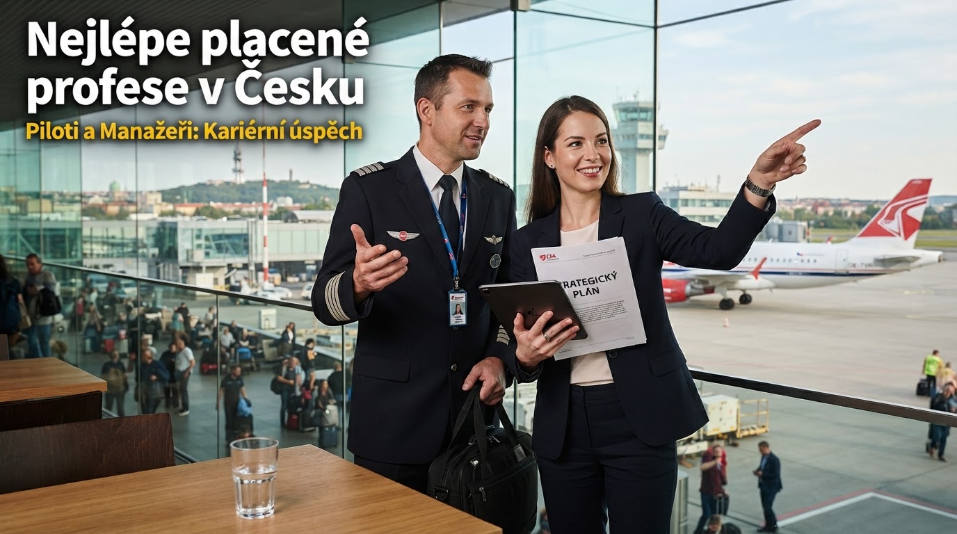 Nejlépe placené profese v Česku: Piloti a řídící pracovníci