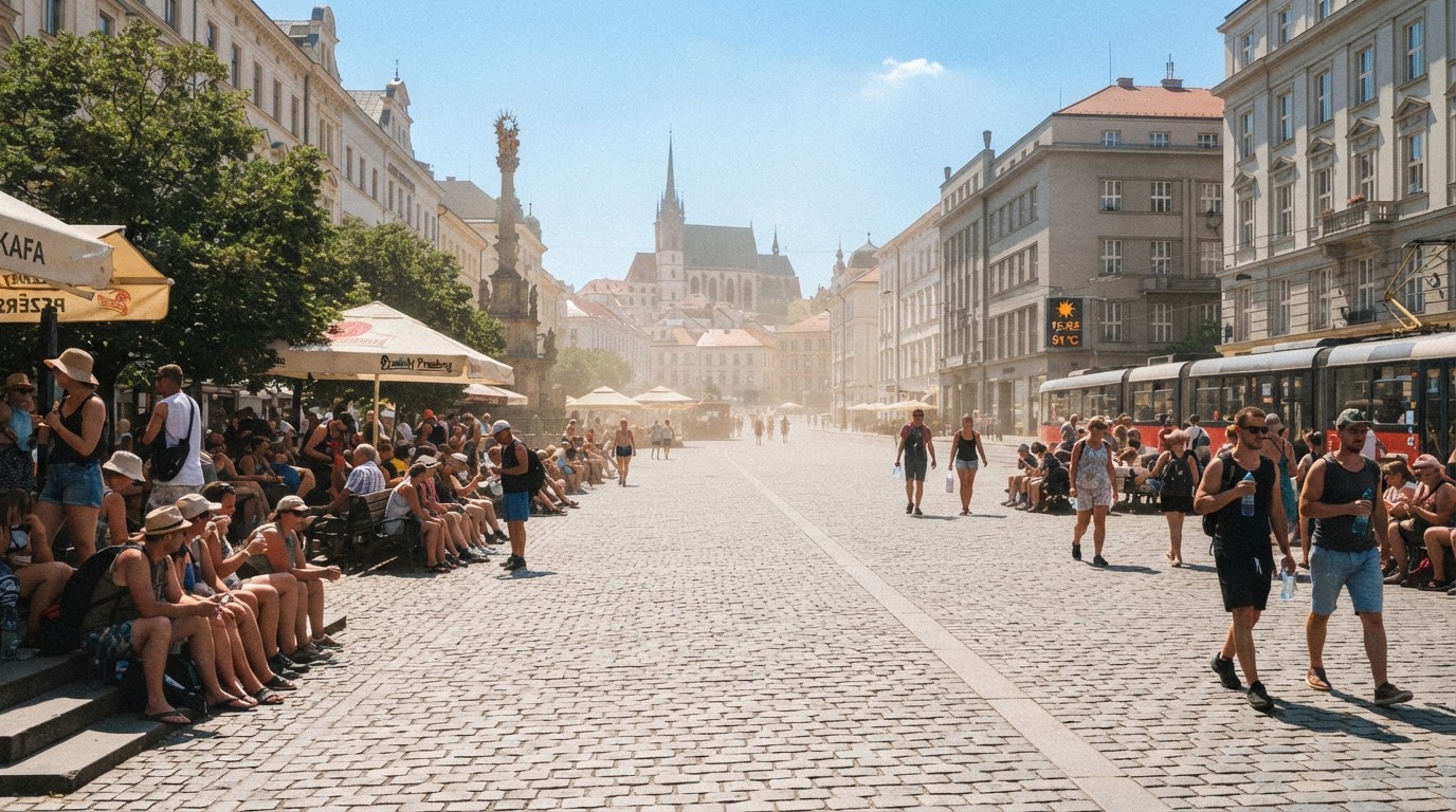 Pociťovaná teplota v Brně překročila 50 stupňů Celsia
