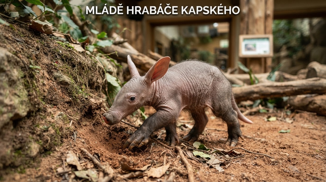 V olomoucké zoo se narodilo mládě hrabáče kapského